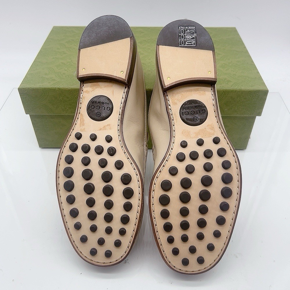 Gucci Women's Slip On Loafers Flats Tan Leather Size UK 6 US 9 - Picture 9 of 14